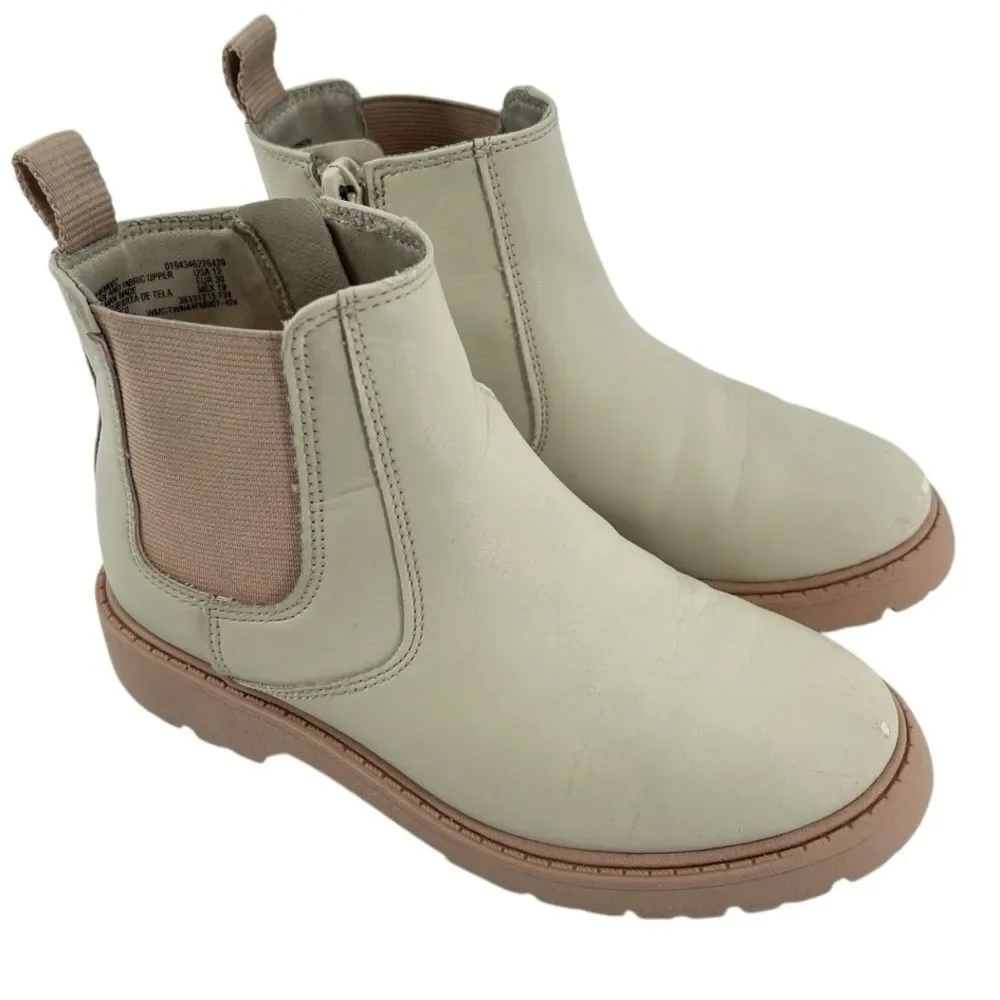 Wonder Nation Toddler Girls Pink Lug Sole Chelsea Boots Faux Leather Size 12